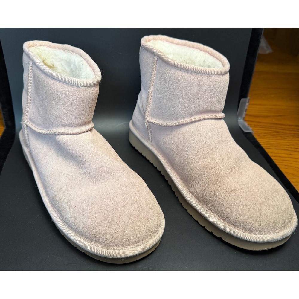 Koolaburra by UGG: Victoria Mini Pink Suede Faux Fur Boots, 1114851 Womens 8